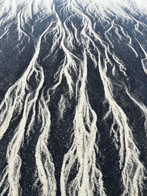 Aerial photography of a sand dune in Iceland.