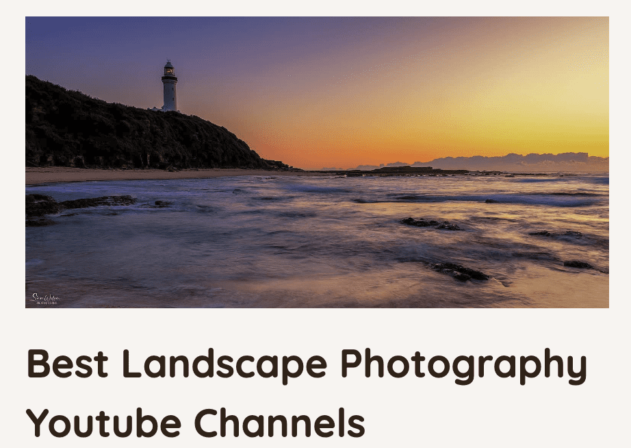Image with link to article of Inspiring Youtube channels for landscape photography