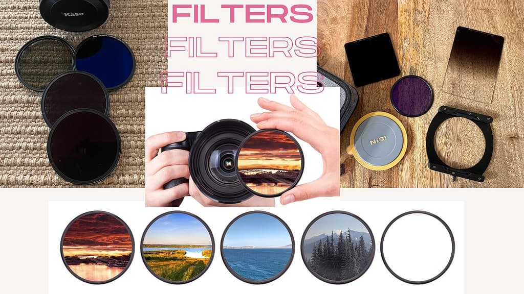 Collage showing the different types of ND filters available