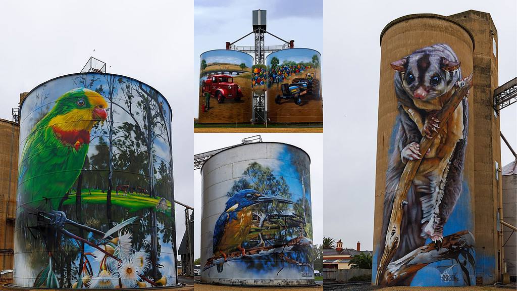 Set a theme - this is a collage of silo art in Australia