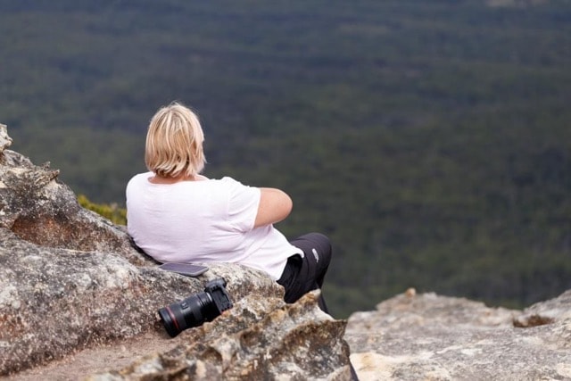 Enjoying the moment - me overlooking the Blue Mountains in Australia