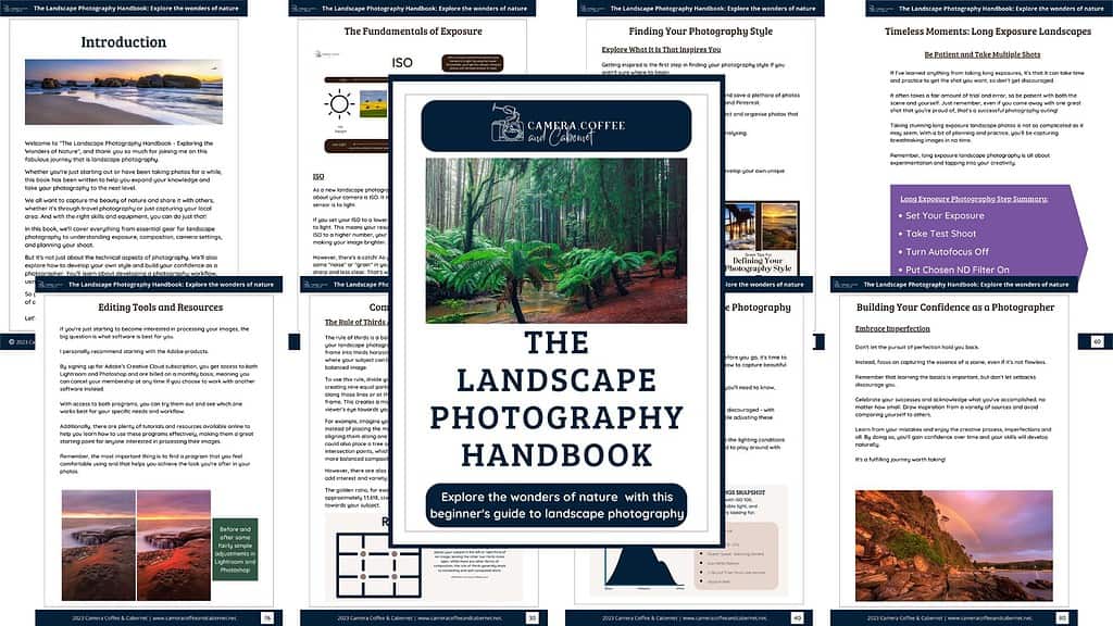 Cover of The Landscape Photography Handbook with a dense, green forest scene and the title text overlaid